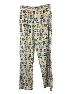Brief Insanity Frogs & Kisses Frog Pajama Pants Size Medium